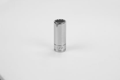 1/2" 3/8" Drive 12 Point Fractional Deep Chrome Socket