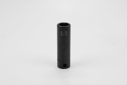 1/2" 3/8" Drive 6 Point Deep Fractional Impact Socket