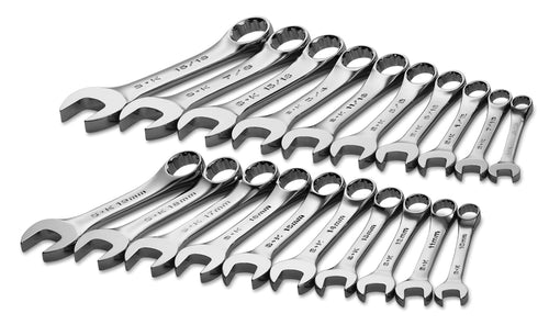 20 Piece 12 Pt SAE/Metric Short Combination Wrench Set