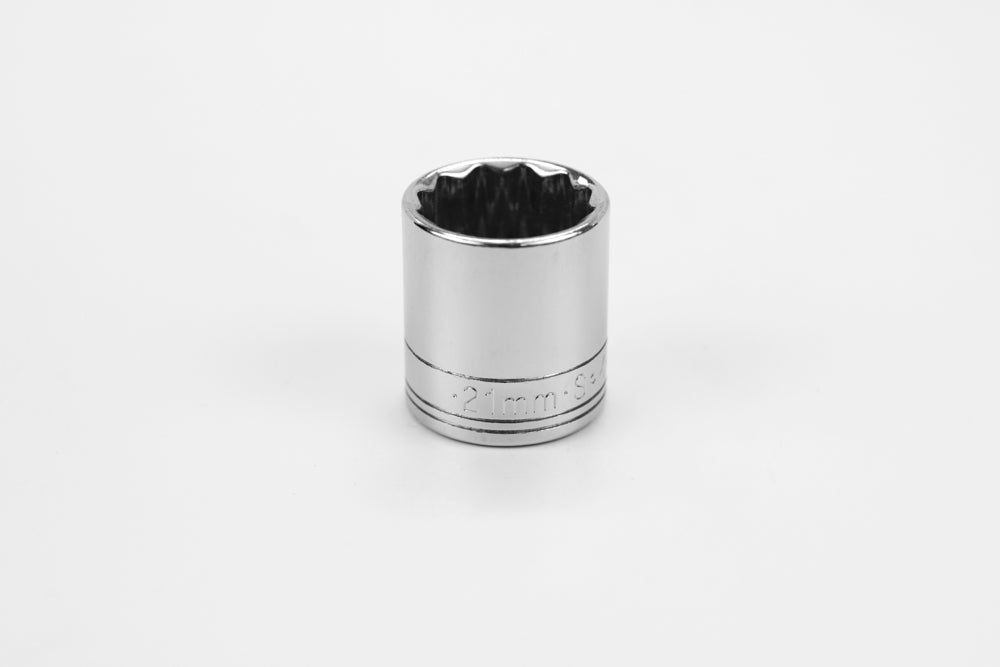 21 mm 3/8" Drive 12 Point Metric Standard Chrome Socket