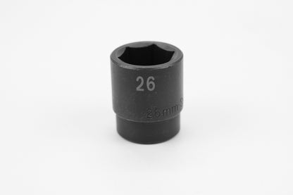 26 mm 1/2" Drive 6 Point Standard Metric Impact Socket
