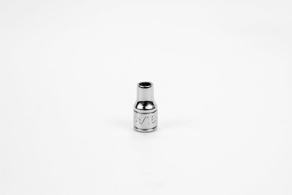 3/16" 1/4" Drive 6 Point Fractional Standard Chrome Socket