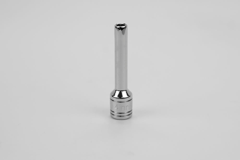 4 mm 1/4" Drive 6 Point Metric Deep Chrome Socket