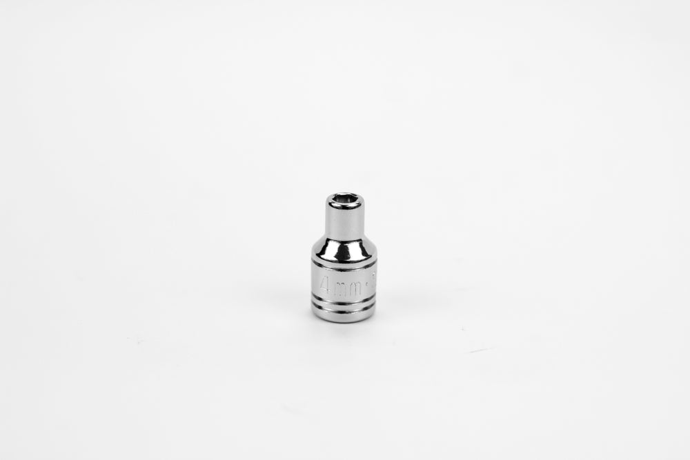4 mm 1/4" Drive 6 Point Metric Standard Chrome Socket