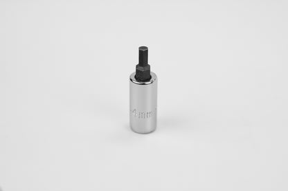 4 mm 1/4" Drive Hex Chrome Bit Socket