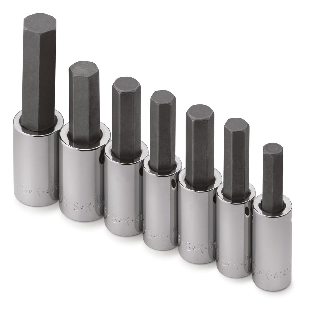 7 Piece 1/2" Drive Metric Hex Bit Socket Set