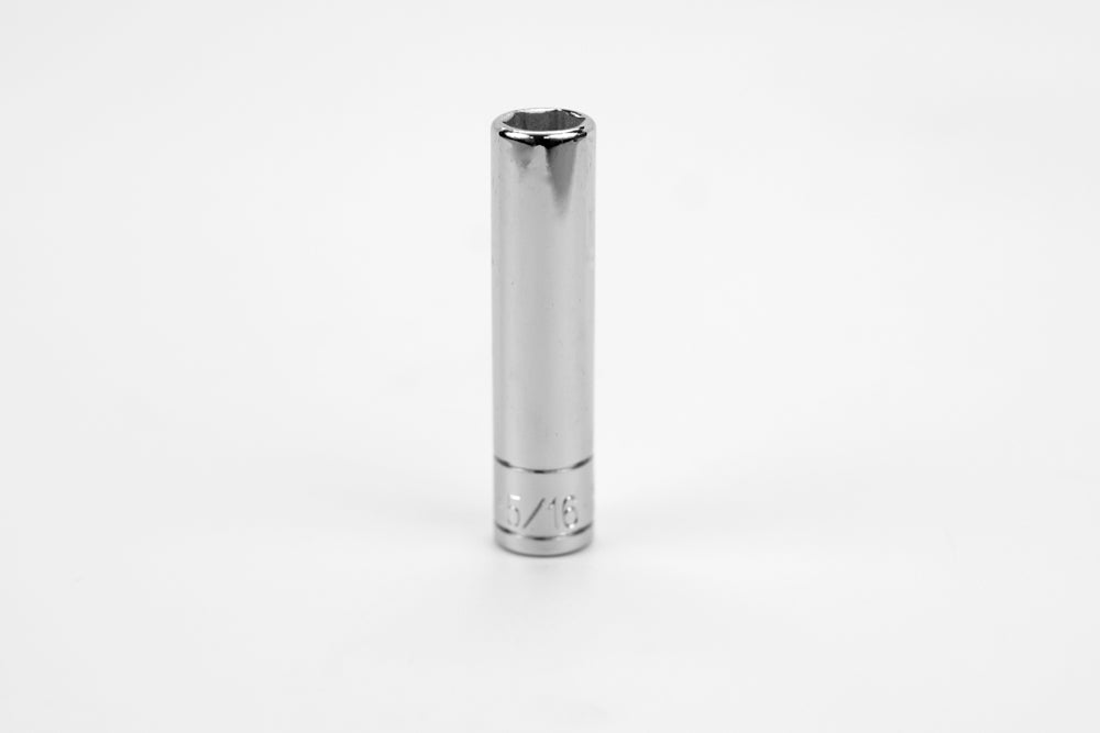 5/16" 1/4" Drive 6 Point Fractional Deep Chrome Socket