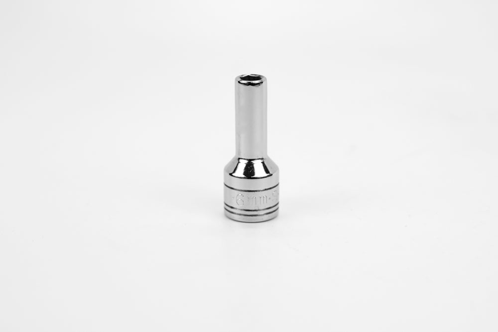 6 mm 3/8" Drive 6 Point Metric Deep Chome Socket