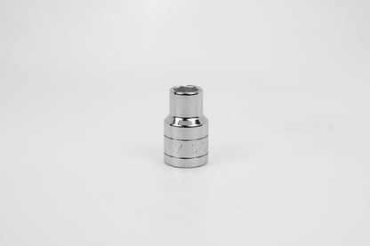 7/16" 1/2" Drive 6 Point Fractional Standard Chrome Socket