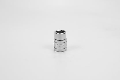 7/16" 3/8" Drive 6 Point Fractional Standard Chrome Socket