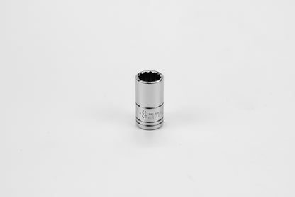 8 mm 1/4" Drive 12 Point Metric Standard Chrome Socket