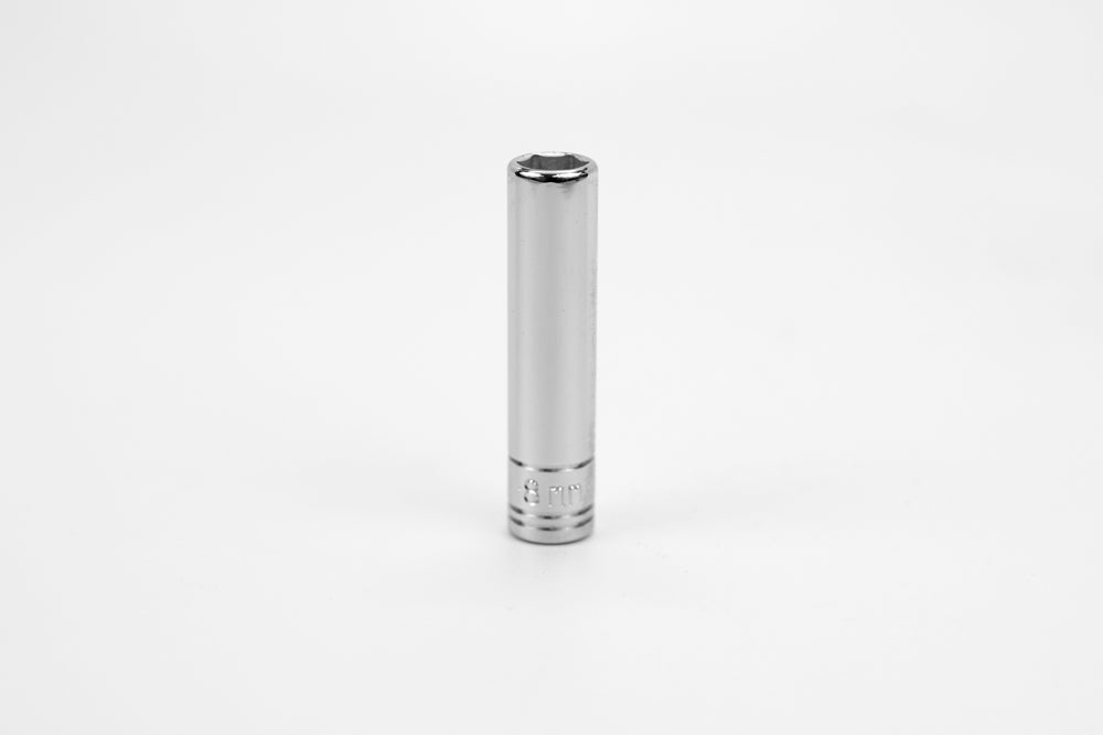 8 mm 1/4" Drive 6 Point Metric Deep Chrome Socket