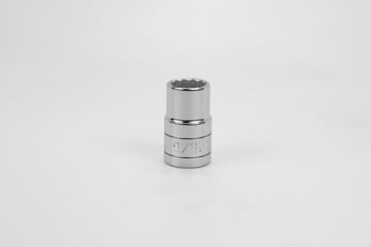 9/16" 1/2" Drive 12 Point Fractional Standard Chrome Socket