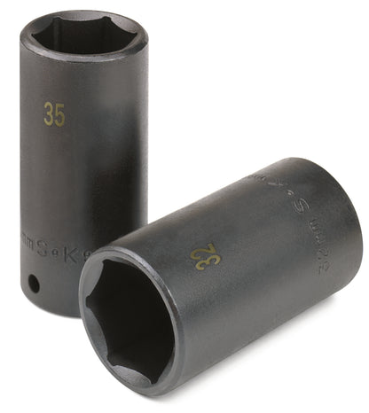9/16" 1/2" Drive 6 Point Deep Fractional Impact Socket